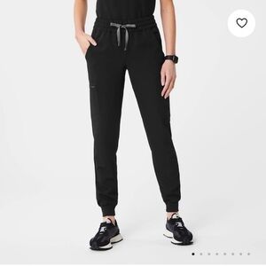 Figs Black Jogger Scrubs with Contrast Drawstring, 2 pair for $40